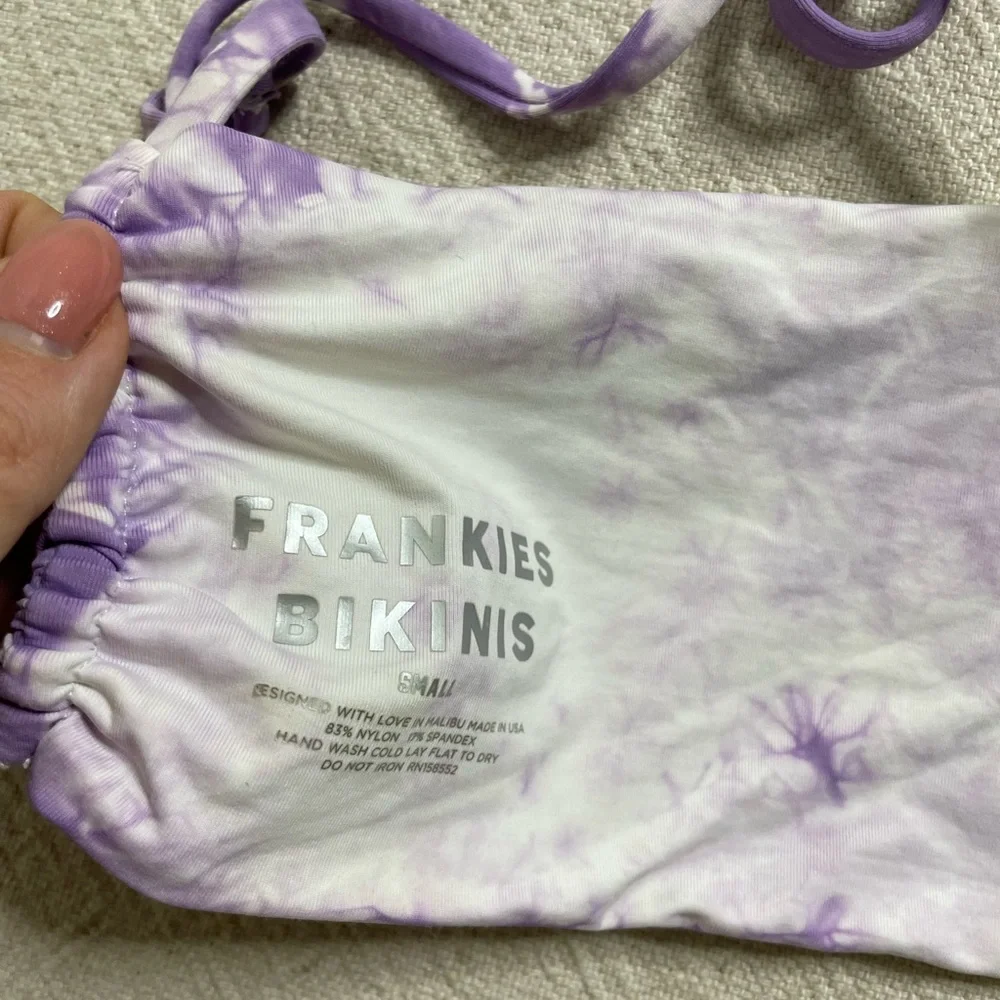 Frankies Bikinis Kailyn Purple Tie Dye Bikini Top S